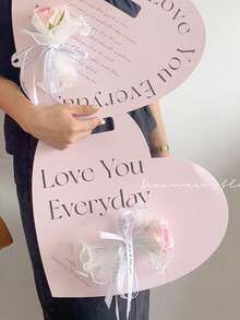5 Pcs Heart-Shaped Handheld Gift Boxes, Wedding Valentine's Day DIY Flower Gift Boxes - multicolor - View 11