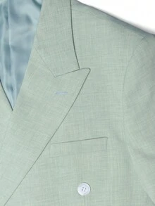 Manfinity Bizformal Ensemble de veste à col mandarin et pantalon à manches longues pour hommes, cérémonie, formel - Vert - Voir 7