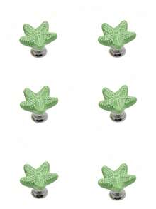 6PCS Ceramic Starfish Drawer Pulls Starfish Drawer Knobs Beach Ocean Theme Nautical For Bedroom Dresser Cabinet Kitchen Drawer Handles Home Decor Hardware Accessories - Multicolor - View 8