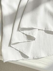 Comfortcana Summer Short Lightweight Textured Plus Size Short Jacket, White - White - View 8