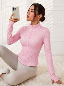 Slayform Slayform Chaqueta con cremallera delantera con estampado de leopardo de estilo minimalista y versátil, chaqueta deportiva cómoda con diseño resistente a los arañazos - Multicolor - Ver 6