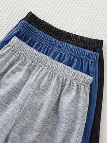 Cozy Pixies Bộ 3 món cho bé trai, áo thun cổ tròn tay ngắn và quần short in họa tiết, thoải mái, màu xanh dương/xám/đen, giá trị tốt, thích hợp cho hoạt động ngoài trời, phong cách đường phố, tiệc tùng. - Nhiều màu - Xem 8
