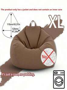 1 Outdoor Beanbag Chair, Slouchy Sofa Beanbag Cover, Side Pocket+Handle Design For Easy Storage And Retrieval Of Small Items, Super Convenient Side Pockets For Mobile Phones And Water Bottles, - Multicolor - View 8