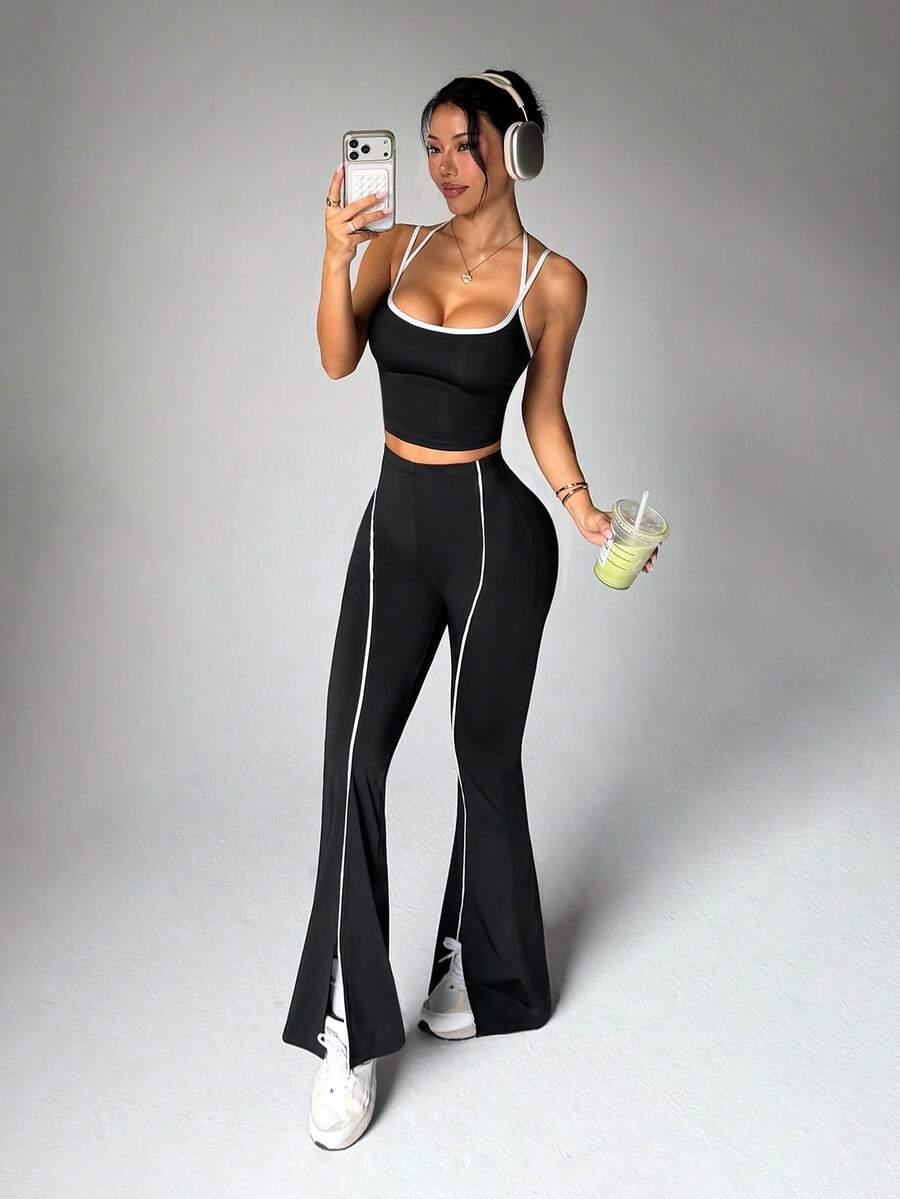 SHEIN Sports Set bộ đồ thể thao - màu đen - Xem 1