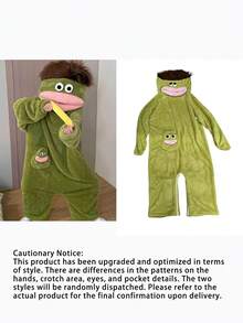 1PC Cute Coral Fleece Funny , Suitable For Cosplay And Luxury Casual Wear, Unisex All-In-One Outfit - Multicolor - View 8