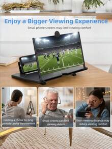 1PC Portable Phone Screen Enlarger Stand Hands Free Foldable Eye Protection Magnifier Enlarge Smartphone Screen For Movies Videos Mini Tablet Experience Compact Travel Home Entertainment Anti Glare Viewing Universal Phone Projector Screen Compatible With IPhone Android Cell Phone - Multicolor - View 2