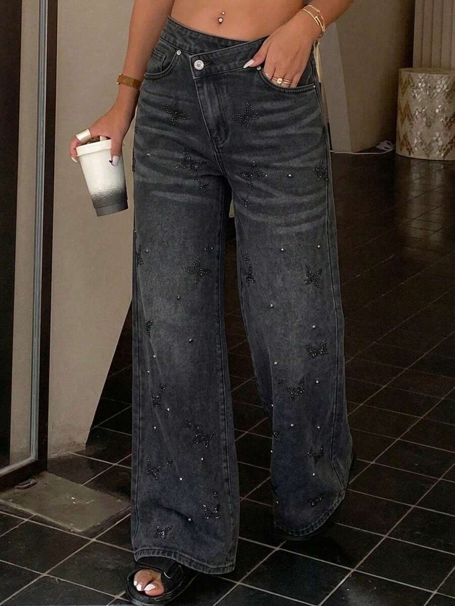 Denim Jeans For Women - Dark Grey - View 1