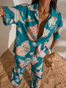 Opulessa Vacation Printed Loose Woven Shirt For Women - Multicolor - View 1