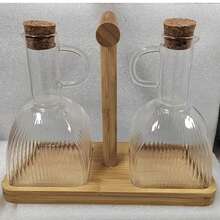 1/3pcs 350ml Glass Oil Bottle Jar With Lid And Handle, Transparent Cooking Olive Oil Container, Kitchen Seasoning Rack - View 8