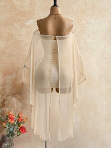Soleia Party Gold Sequin Sheer Asymmetric Shoulder Loose Top & Ruched Hem Bodycon Mini Dress 2 Piece Set,Light Beige,Summer,Boho,Beach Vacation,Holiday - Gold - View 7
