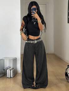 Coolane 女士黑色梭织通勤裤 - 黑色 - 查看 5