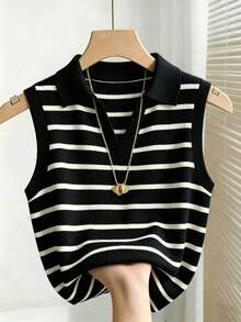 Women Tank Tops & Camis - Black and Gold - View 5