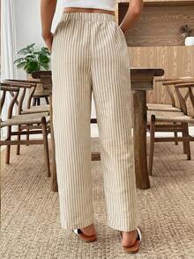EMERY ROSE Women's Casual Pants With Elastic Waist And Large Pockets - Multicolor - View 2