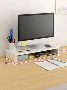 Zazumi 1PC Computer Monitor Stand Riser Desktop Organizer Shelf For Keyboard Storage Office Desk Space Saving Accessory Ergonomic Height Adjustable Home Office Laptop Riser Desk Organizer - multicolor - View 7