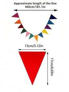 Vibrant Rainbow Flag Garland - Multicolor Felt Fabric Flags, Ideal For Birthday Party, Wedding, Graduation, Celebration, Event Decor | Fun Design | Felt Fabric Bunting, Rainbow Party Decorations, Multicolor Pennant String, Birthday Party Holiday Decor (Rainbow Colors), Family Gathering - multicolor - View 3