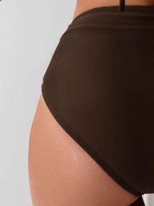 Swim Basics Quần bikini màu trơn dành cho nữ - màu nâu - Xem 3
