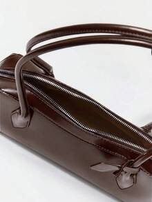MUSERA 修身長肩帶人造皮革保齡球包 秋冬款 - 咖啡 - 查看 2