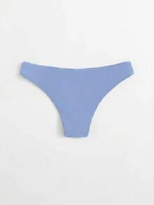 Swim Basics 女款素色極簡日常泳裝泳褲 - 藍色 - 查看 2