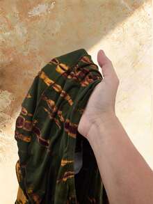 Amplova Mono de mujer con detalle de espalda descubierta, volantes en capas y bajo con volantes - Verde militar - Ver 13