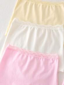 Elladie kids 6件套少女基础款甜美简约蕾丝花边吊带背心和蕾丝花边平角裤内衣套装 - 彩色 - 查看 3