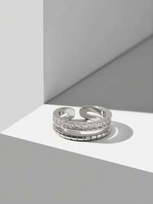 MOTF PREMIUM Anillo chapado en micro 18K - Blanco plateado - View 2