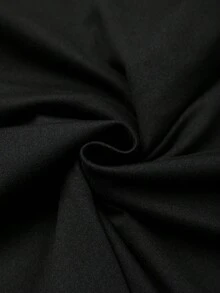 SHEIN CURVE+ Plus Size Women's Solid Color Pleated One-Shoulder Top And Asymmetric Hem Skort 2-Piece Set - Black - View 3