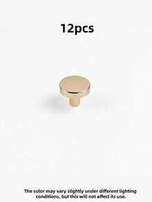 12PCS Golden Minimalist Round Drawer Handle Functional Modern Smooth Durable Rust Resistant Easy Install Versatile For Home Kitchen Bathroom Cabinet Cupboard Wardrobe Office Decor Hardware Accessories Drawer Pulls Upgrade Your Furniture - Multicolor - Gold - View 14