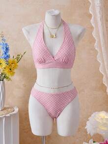 Bellisia Bộ bikini tam giác cổ yếm màu cam 26SS gồm áo và chân váy cùng màu, thích hợp mặc đi biển/nghỉ dưỡng. - Nhiều màu - Xem 5