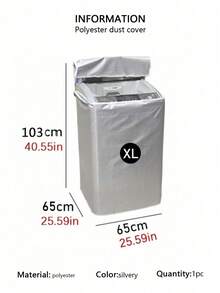 1pc Top Load Washing Machine Cover Made Of Oxford Fabric Waterproof Sunscreen Dustproof And Thickened For School Office Household Travel Bag Organizer Storage,Mutiple-Size - Silver - View 18