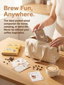 Joivida 1Pc/2Pcs Creative Casual Board Game Cards With Coffee And Milk Tea Themes, Suitable For Multi-Player Party Entertainment, Featuring A And Fun Style, And Printed Playing Cards With Coffee And Milk Tea Patterns - Multicolor - View 9