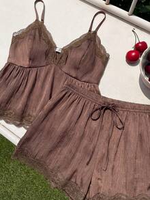 Comfortcana Women Two-Piece Outfits - Brown - View 5