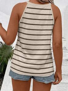 EMERY ROSE Plus Size Women Casual Striped Spaghetti Strap Camisole - Multicolor - View 2