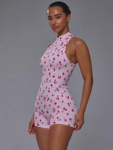Musera Sport 無縫櫻桃印花露背運動連身褲 健身房運動服 女生版 皮拉提斯健身 日常休閒 Cherry On Top - 彩色 - 查看 3