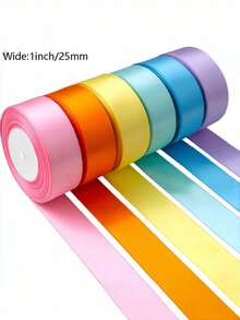 150 Yards 6-Packs Green Ribbon Assorted Solid ColorsSatin Ribbon For Crafts,Christmas,Gift Wrapping, Wedding,Flower Bouquet, Invitation, Hair Bows - Multicolor - View 14