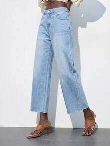 Maija Quần jeans lửng ống đứng màu xanh dương dành cho nữ - Màu xanh lam - Xem 6