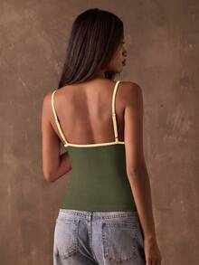 SHEIN BAE Women's Casual Sleeveless Tank Top For Summer - Army Green - View 2