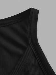 Slaydiva Tank Top Kasual Musim Panas Wanita Warna Hitam, Rompi Dasar Serbaguna dengan Kerah V Bergaris dan Bagian Belakang Model Racerback untuk Yoga, Olahraga, Pantai, Pesta, dan Pakaian Liburan - Hitam - View 4