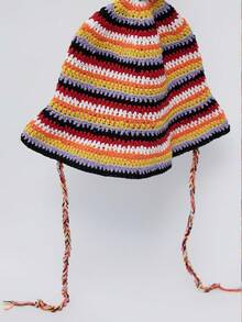 MUSERA Mặt dây chuyền ngọc trai rỗng thủ công phong cách Bohemian, mũ len mỏng màu trắng thoáng khí. - Nhiều màu - Xem 4