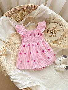 Baju Terusan Bayi Perempuan Motif Bunga Lucu Lengan Pendek - MultiWarna - View 7