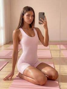 Eassivo Women Sports Jumpsuits - Baby Pink - View 4