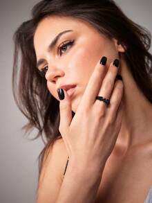 BATMAN X SHEIN Fashion Black Bat Alloy Ring, Suitable For Daily Wear Or As A Gift - Black - View 5