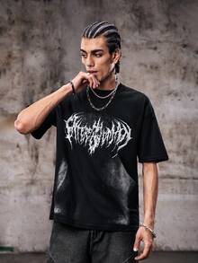 Skyrend Men's Black Crew Neck Short Sleeve Cotton T-Shirt, Tee, Top, Casual, Comfortable, Versatile, Daily Wear, Gift For Father/ Husband Graphic Tee Men Grunge - Black - View 4