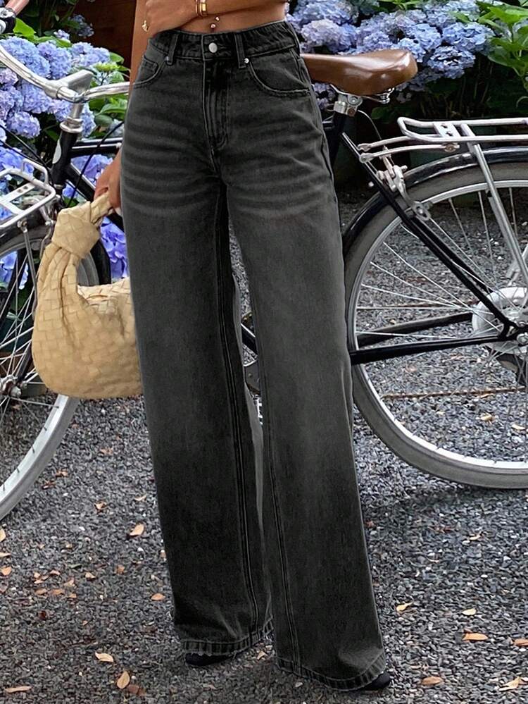 Women's Washed Loose Fit Denim Jeans
