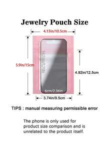 50/100pcs Pink Gift Packaging Bags, Clear Display Pouches For Jewelry And Accessories, Reusable Ziplock Bags For Cables, Cosmetics And Holographic Package - multicolor - View 3