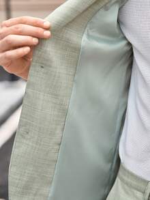 Officeau Setelan Jas Pria 2 Potong, Jaket Blazer Hijau dan Celana, Gaya Inggris Kasual untuk Bisnis, Perjalanan Kerja, Pernikahan, Pesta, Pakaian Formal, Musim Semi/Panas - Hijau - View 6