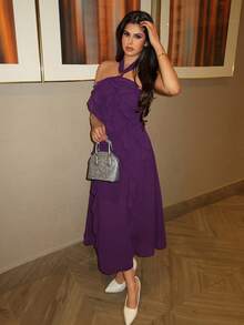 Modelyn Váy Midi Nữ - Màu tím - Xem 2