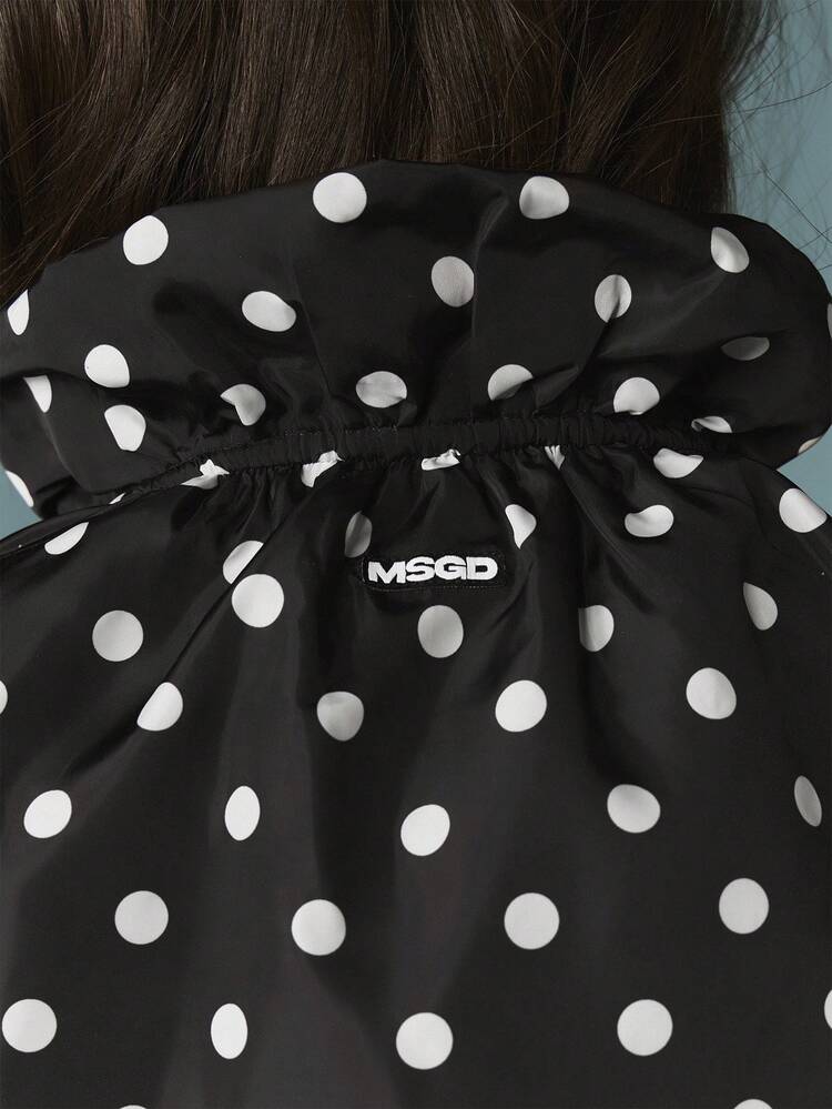 MISSGUIDED Polka Dot Oversized Hooded Drawstring Jacket
