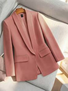 Lumivelle Áo blazer nhẹ dành cho nữ - Hồng - Xem 6