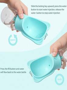 1pc Portable Pet Travel Bottle For Dog And Cat For Drink More Water Dog Outing Dog Stuff Water Bottle Camping - Blue - View 4