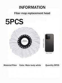 1/2/3/5/6/8 Pc Super Fine Fiber Rotating Mop Head Refills,Compatible With Hurricane Magic Spin Mop & Standard Round Replacement, High Efficient Cleaning, Wet & Dry Use - Multicolor - View 11